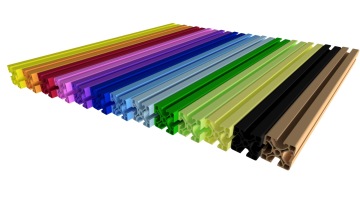 ALUTEC KK - hliníkový konstrukční systém a příslušenství také v barvě